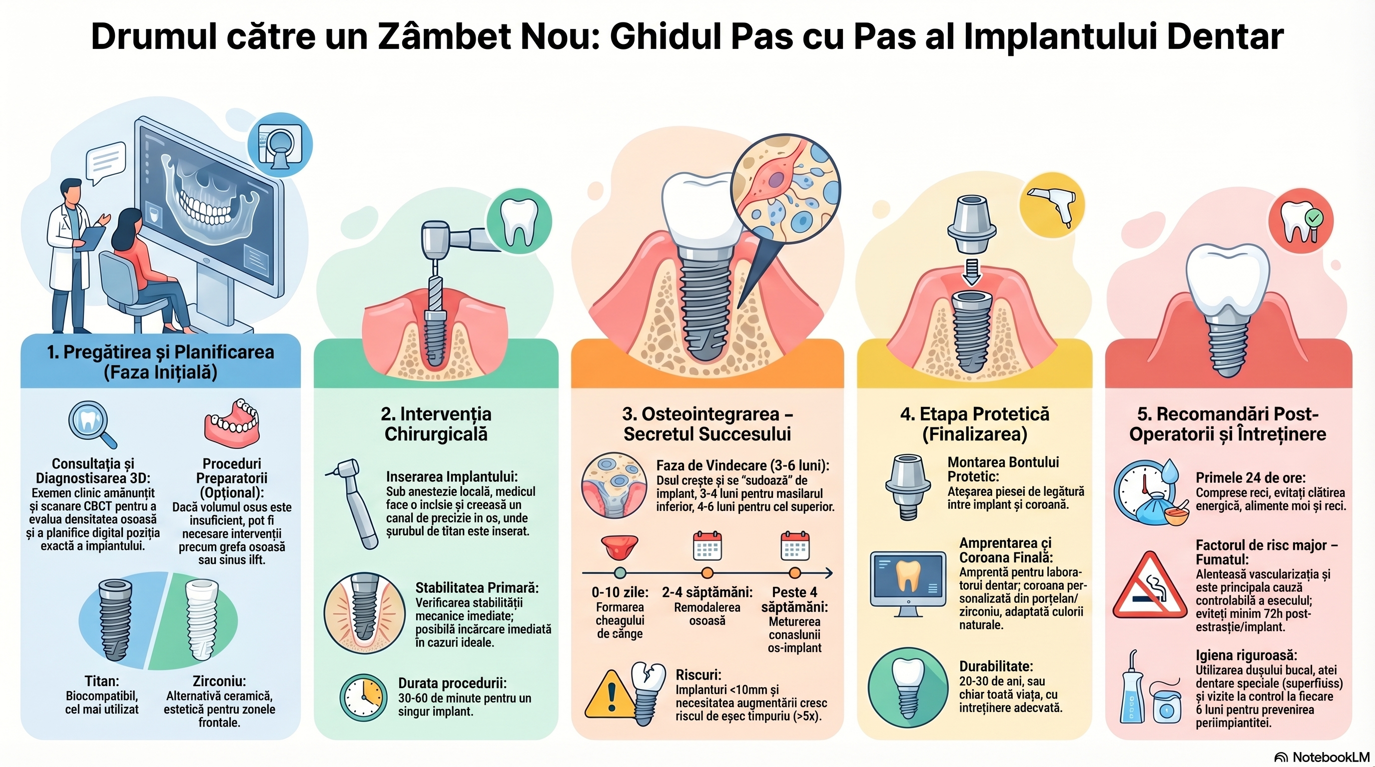Componentele unui implant dentar ARDS din titan - DentalClinica București